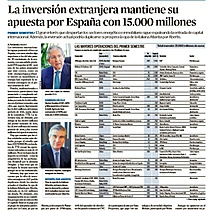 La inversin extranjera mantiene su apuesta por Espaa con 15.000 millones